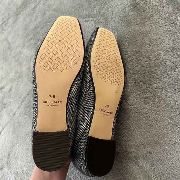 Cole Haan Black and White Plaid Flats - Picture 5 of 7